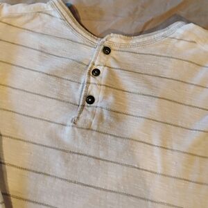 Vintage Modern Culture Men's Long Sleeve T-Shirt Striped Size XL // White/Cream